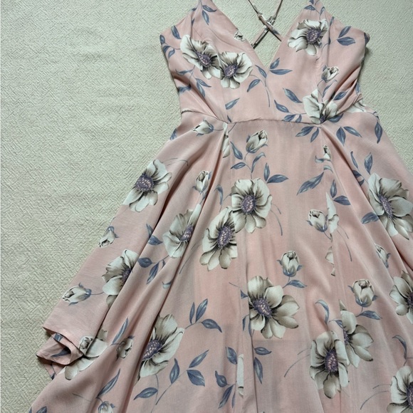 L’Atiste Blush‎ Pink Floral Hanky Hem Maxi Dress M - Picture 6 of 9